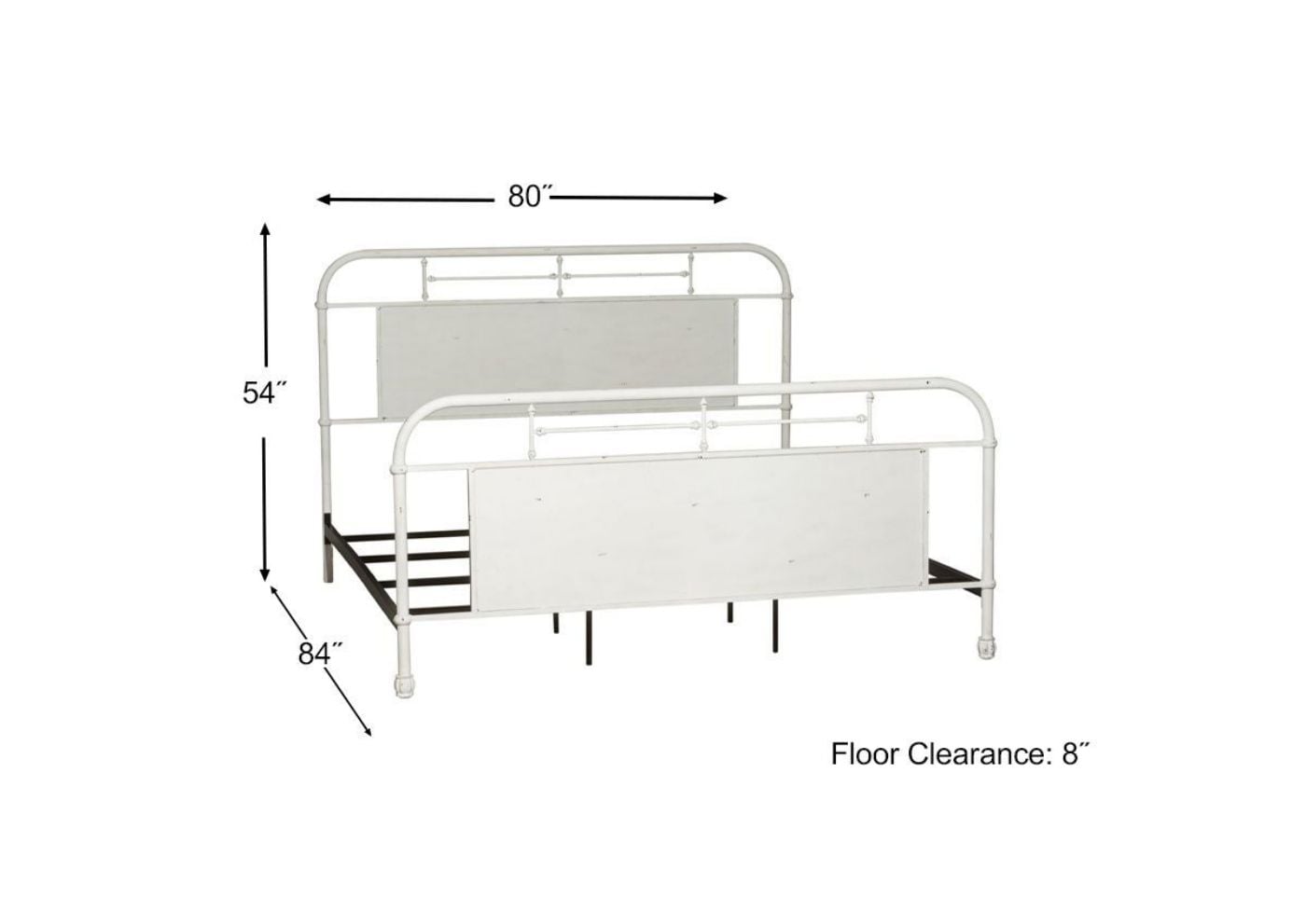 Picture of Vintage King Metal Bed - White