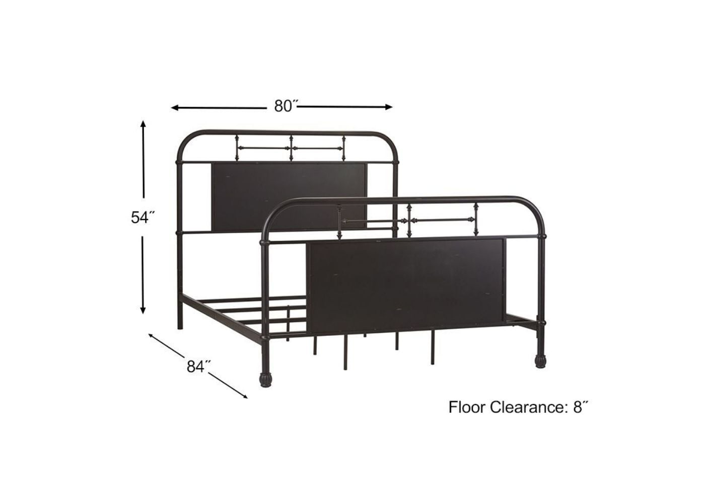 Picture of Vintage King Metal Bed - Black