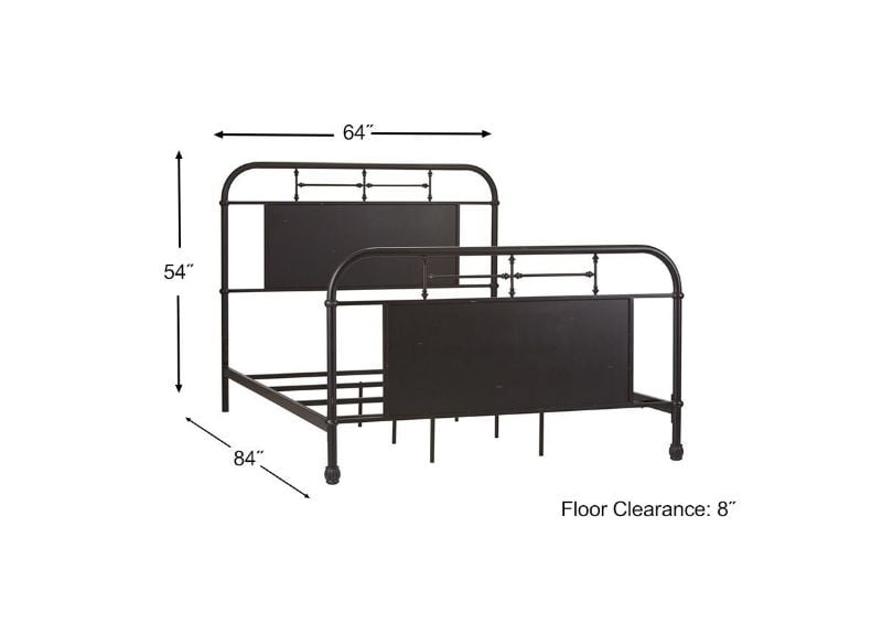 Picture of Vintage Queen Size Metal Bed - Black