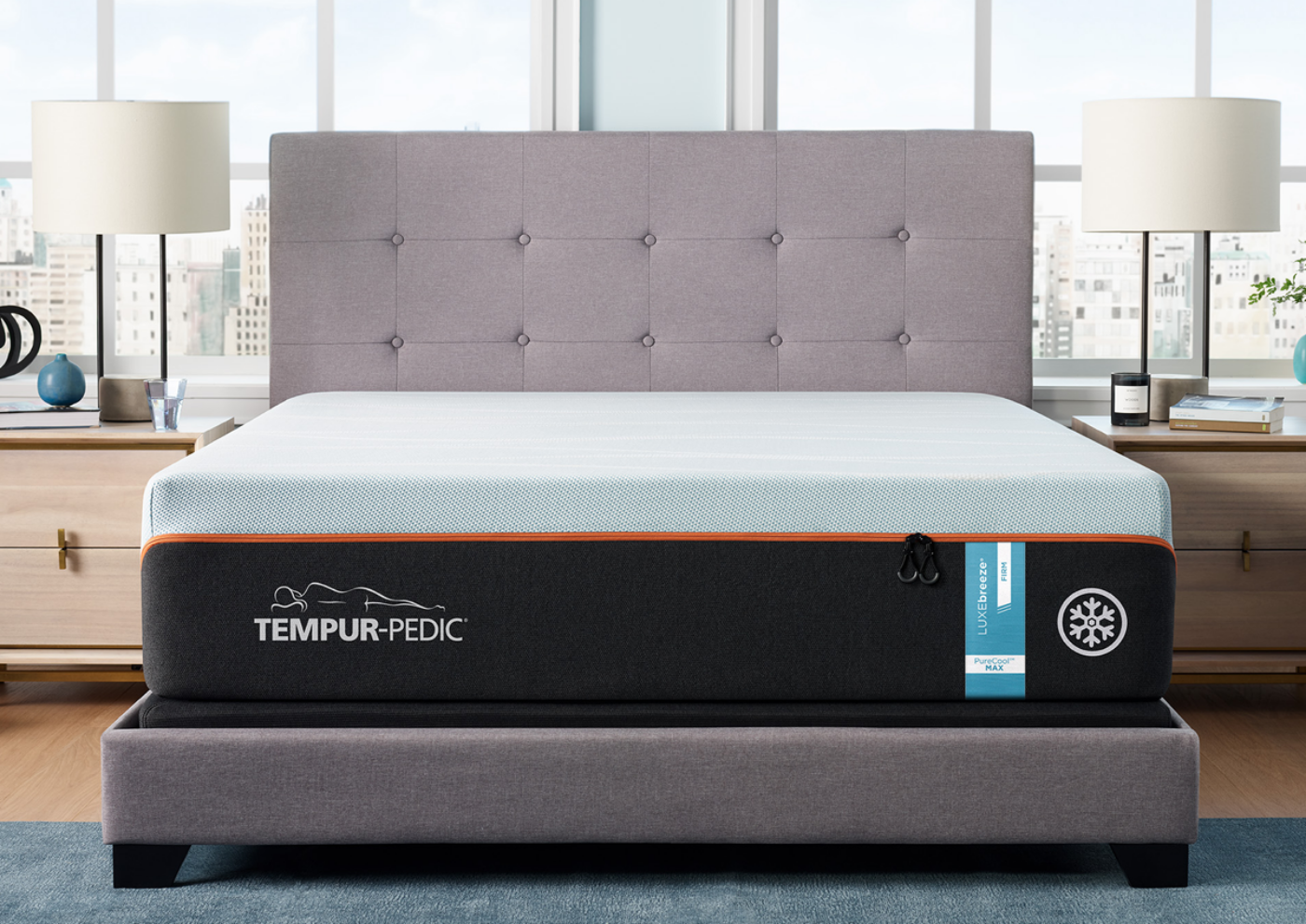 Room Shot of the Tempur-Pedic LuxeBreeze Firm Mattress - King Size | Home Furniture Mattress Center