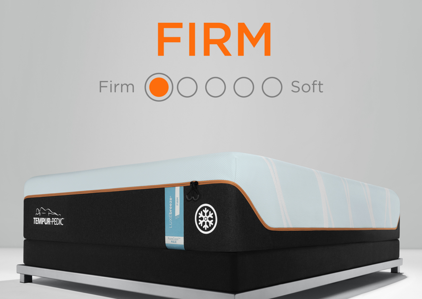 Graphic Showing the Feel and Comfort Level of the Tempur-Pedic LuxeBreeze Firm Mattress - King Size | Home Furniture Mattress Center