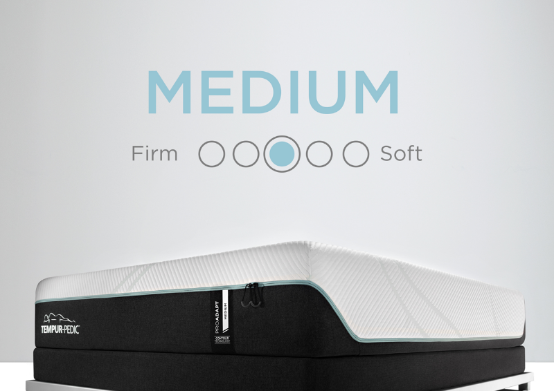 Graphic Showing the Feel and Comfort Level of the Tempur-Pedic ProAdapt Medium Mattress - Full Size | Home Furniture Mattress Center