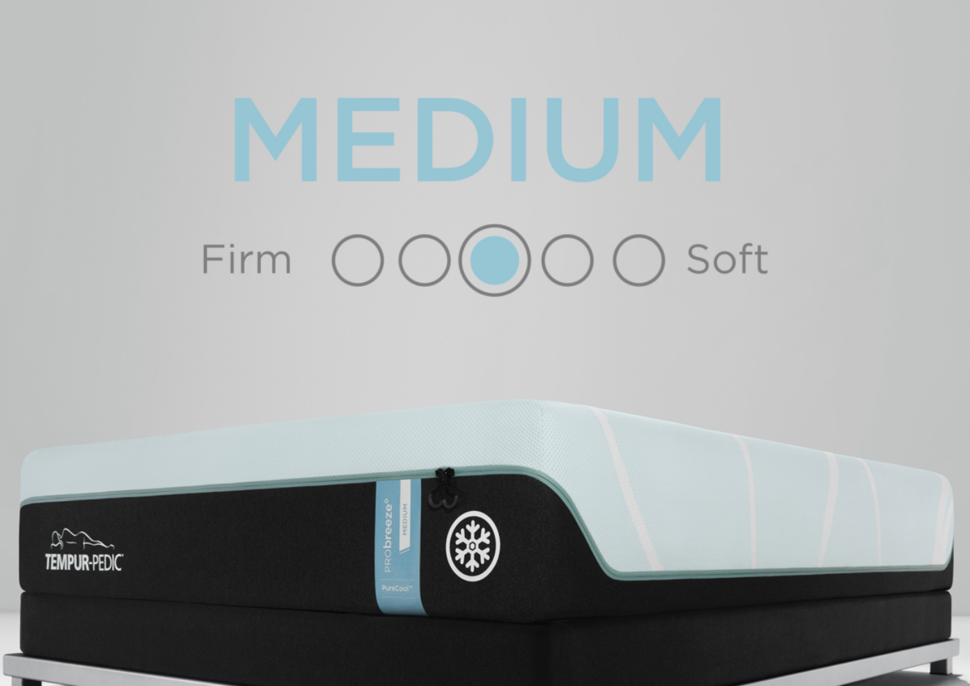 Graphic Showing the Feel and Comfort Level of the Tempur-Pedic ProBreeze Medium Mattress - Twin XL | Home Furniture Mattress Center