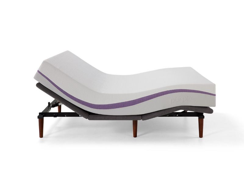 Side View of the Purple Ascent Adjustable Base in King Size Shown in the Reclined Position with a Mattress (not included) | Home Furniture Plus Bedding