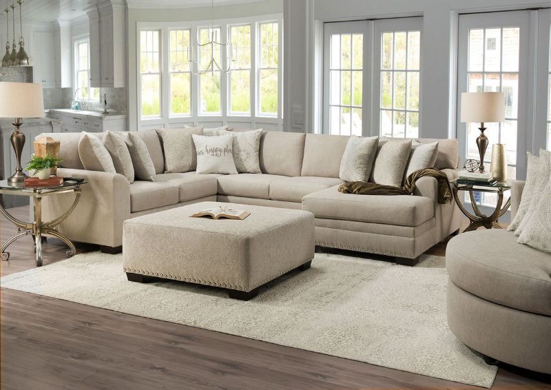 Room View of the Sycamore Sectional Sofa in Sandstone by Behold Home | Home Furniture Plus Bedding