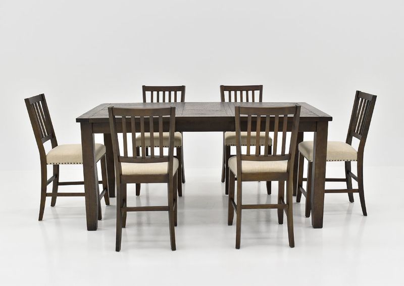 Front Facing View of the Willow Creek 7 Piece Counter Height Dining Set by Jofran | Home Furniture Plus Bedding