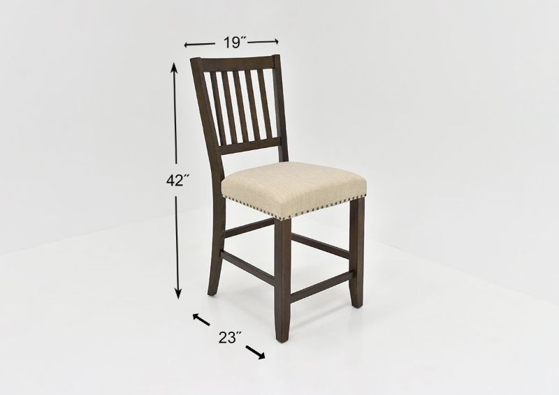Dimension Details of the Willow Creek Counter Height Barstool by Jofran | Home Furniture Plus Bedding