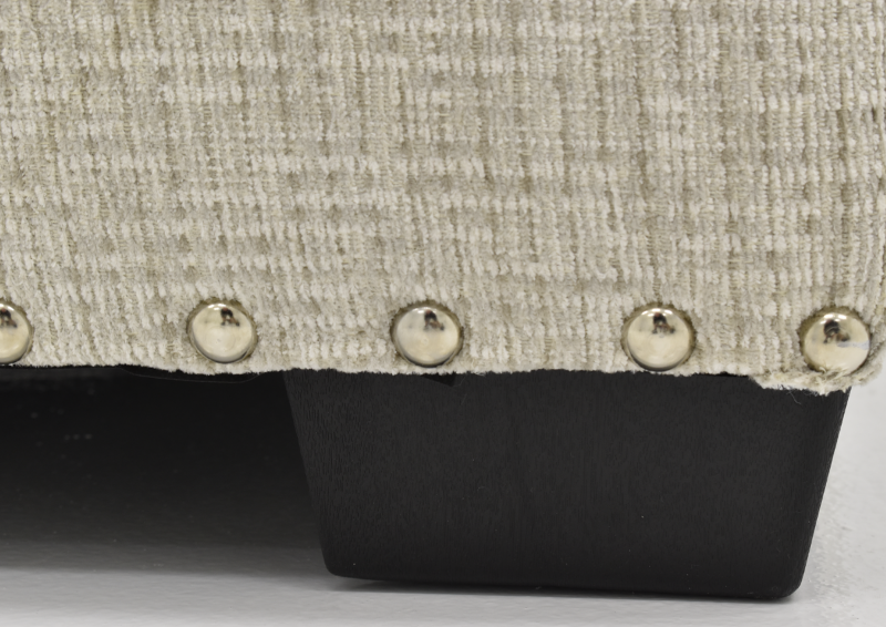 Close Up of Nailhead Accent Trim on the Sycamore Ottoman in Sandstone by Behold Home | Home Furniture Plus Bedding