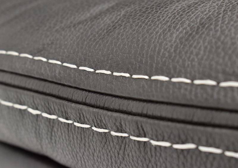	Close Up View of the Stitching on the Dallas POWER Reclining Loveseat in Gray | Home Furniture Plus Bedding