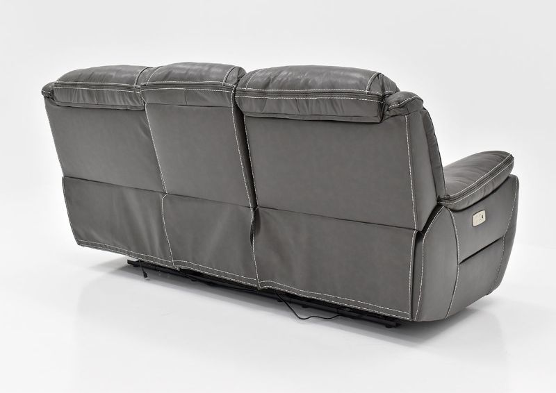 Slightly Angled Rear View of the Dallas POWER Reclining Sofa in Gray | Home Furniture Plus Bedding
