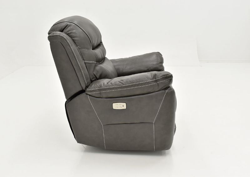 View of the Side of the Dallas POWER Recliner in Gray  | Home Furniture Plus Bedding