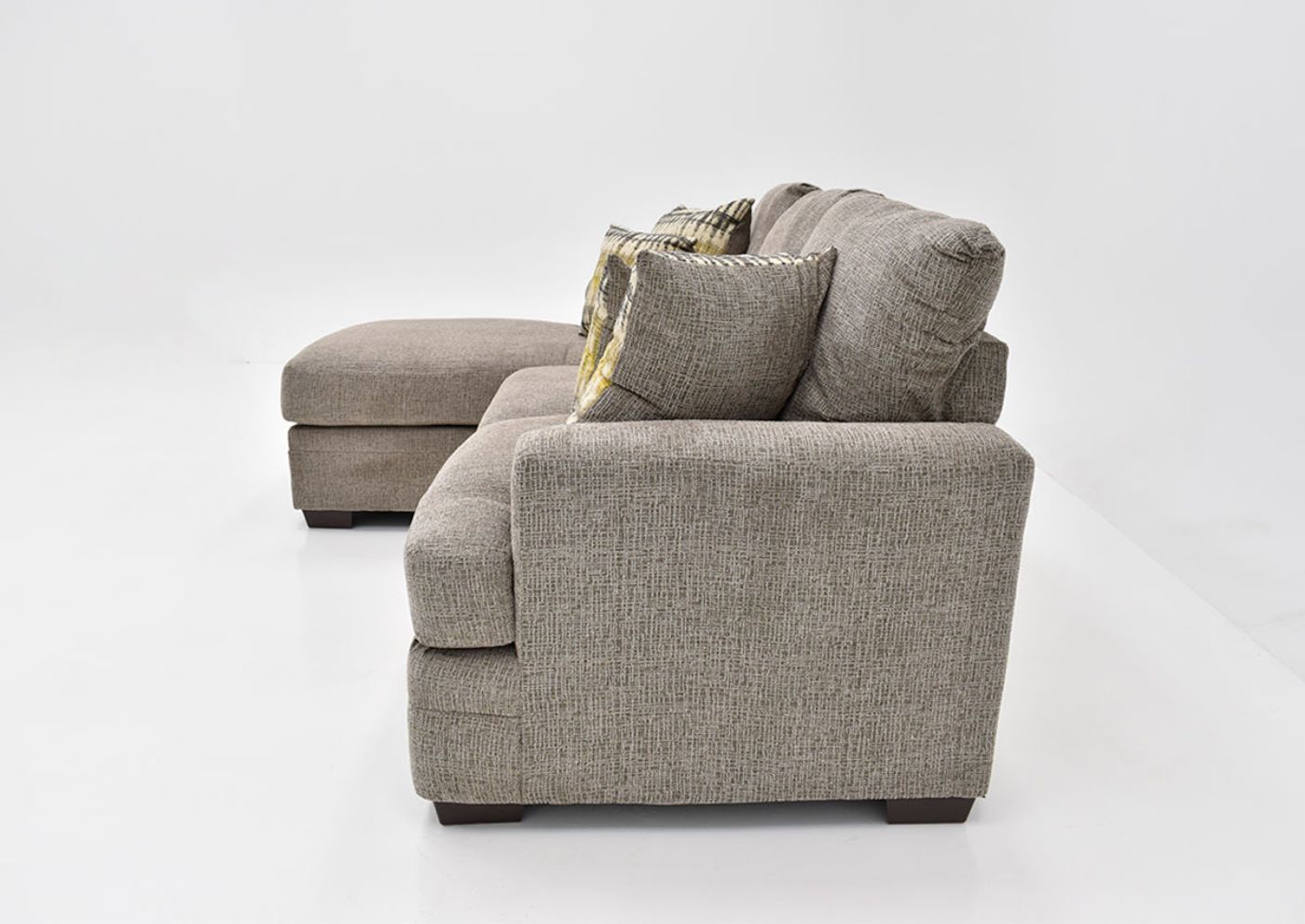 Side View of the Perth Sofa with Chaise in Pewter by Peak Living Furniture | Home Furniture Plus Bedding