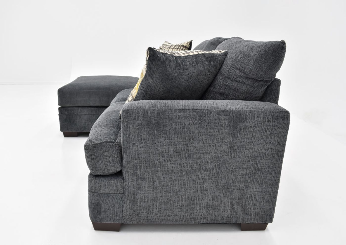 Side View of the Perth Sofa with Chaise in Smoke by Peak Living Furniture | Home Furniture Plus Bedding