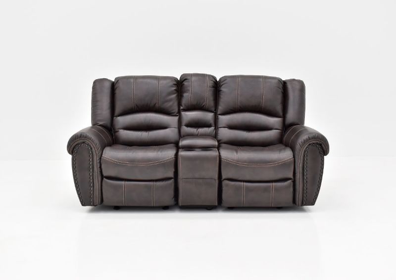 Front Facing View of the Torino Reclining Loveseat in Brown by Man Wah | Home Furniture Plus Bedding