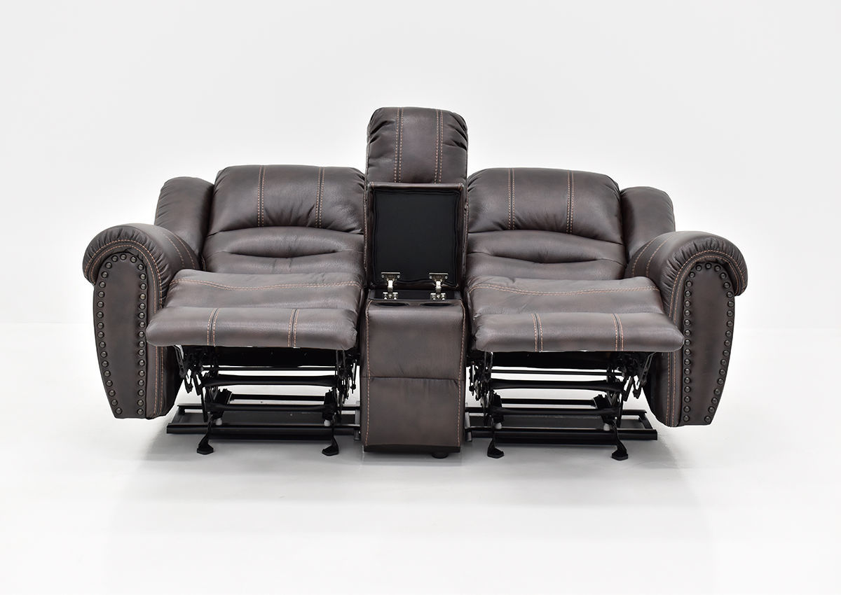 Torino Reclining Loveseat With Console Brown Home Furniture Plus