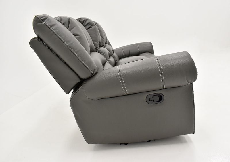 Side View of the Torino Reclining Loveseat in Gray by Man Wah | Home Furniture Plus Bedding