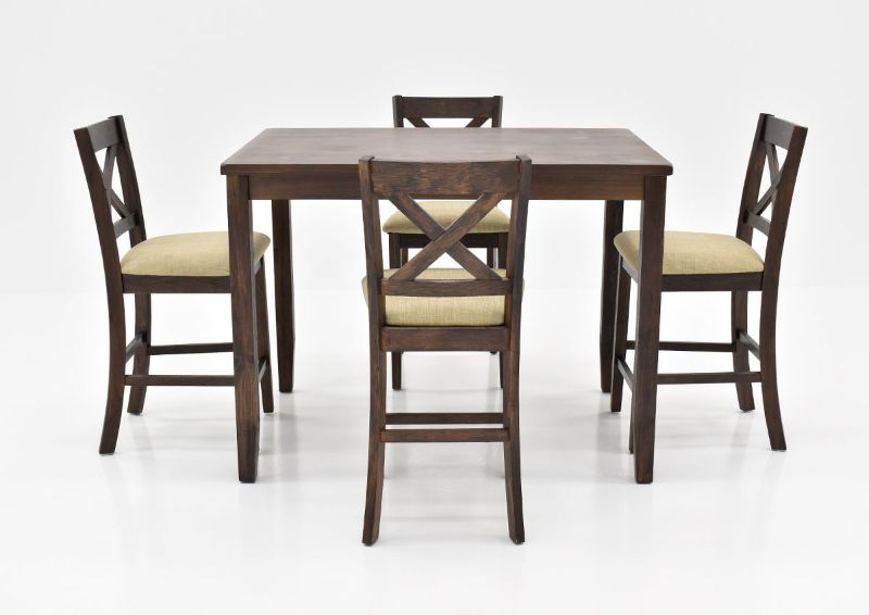 Picture of Walnut Creek Dining Table with 4 Stools - Walnut Brown