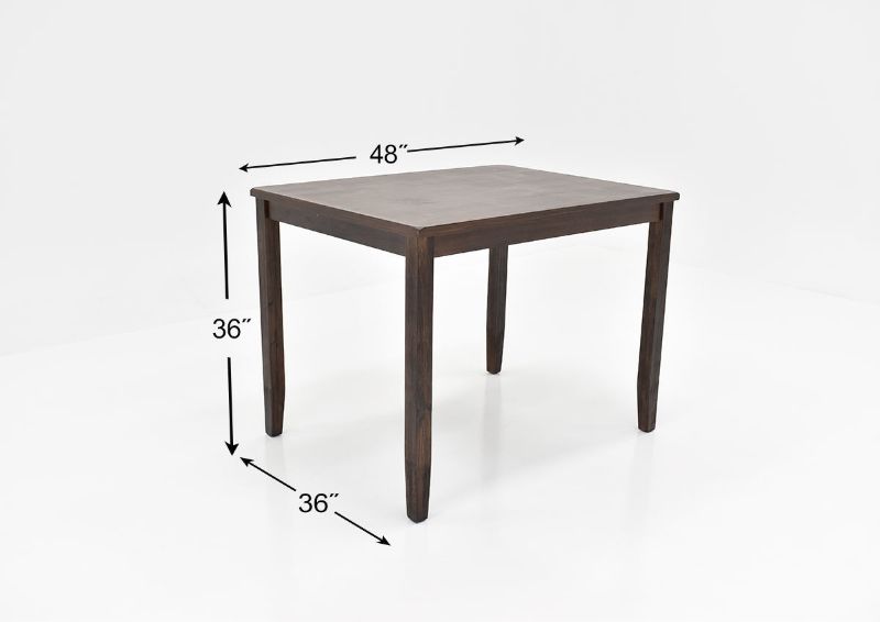 Dimension Details of the Walnut Creek Dining Table by Jofran | Home Furniture Plus Bedding