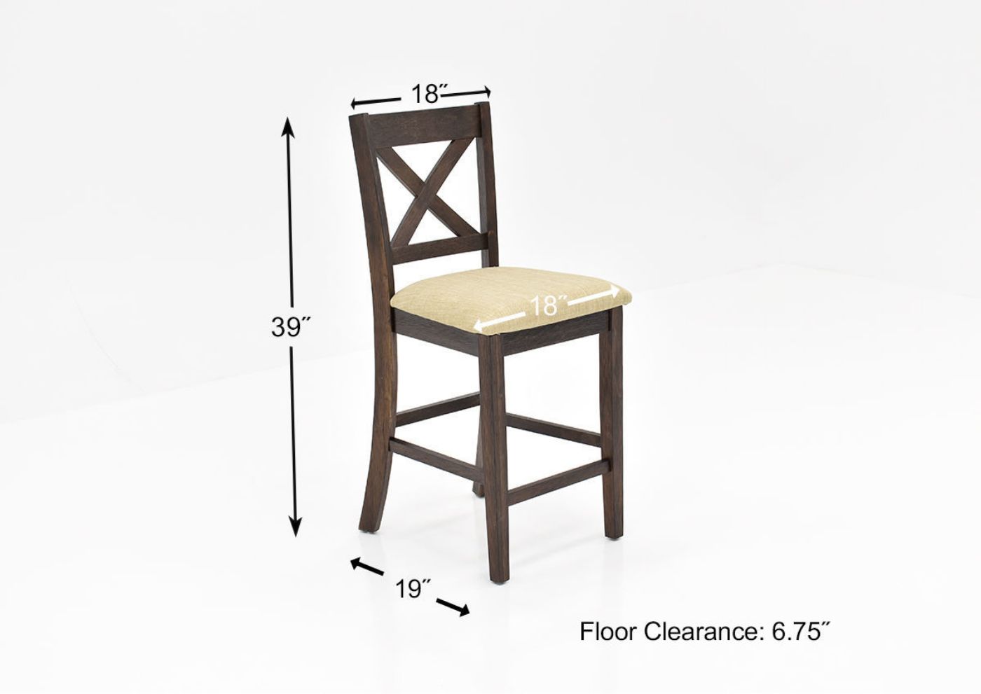 Dimension Details of the Walnut Creek Dining Stools by Jofran | Home Furniture Plus Bedding