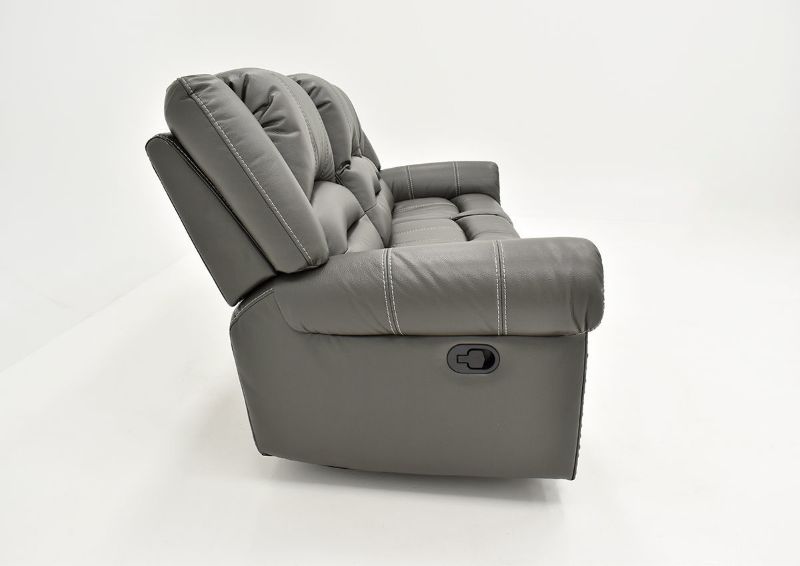 Side View of the Torino Reclining Sofa in Gray by Man Wah | Home Furniture Plus Bedding