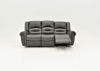 Front Facing View with One Footrest Opened on the Torino Reclining Sofa in Gray by Man Wah | Home Furniture Plus Bedding
