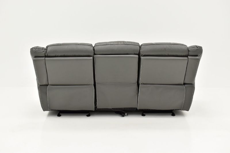 Rear View of the Torino Reclining Sofa in Gray by Man Wah | Home Furniture Plus Bedding