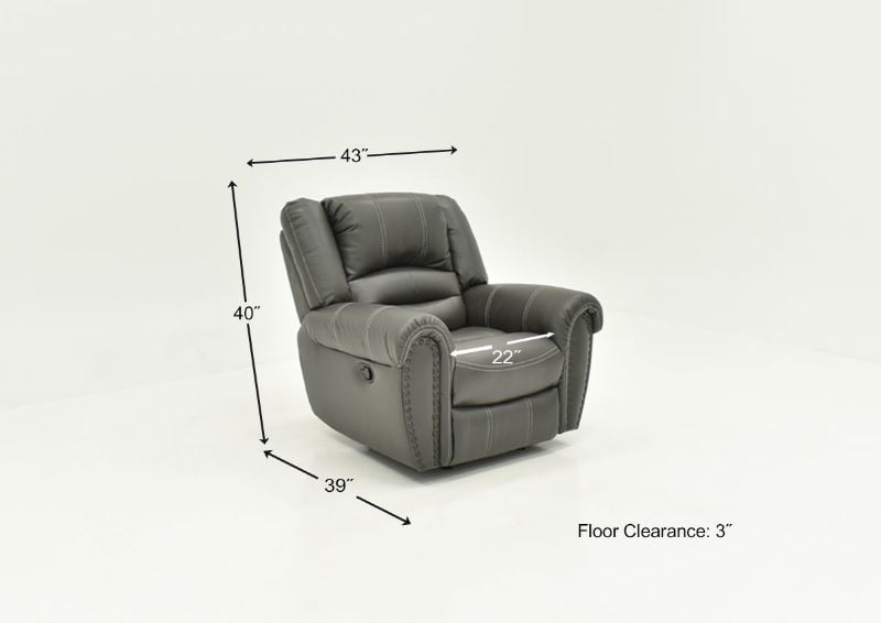 Dimension Details of the Torino Glider Recliner in Gray by Man Wah | Home Furniture Plus Bedding