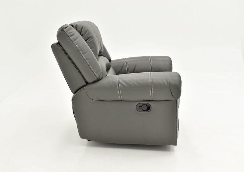 Side View  of the Torino Glider Recliner in Gray by Man Wah | Home Furniture Plus Bedding