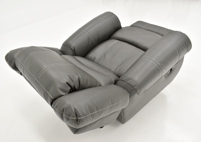 Overhead View of the Reclined Torino Glider Recliner in Gray by Man Wah | Home Furniture Plus Bedding