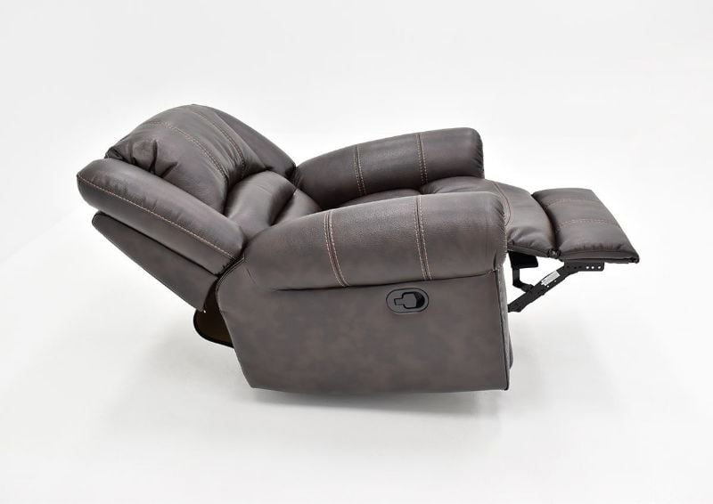 Side View  of the Fully Reclined Torino Recliner in Brown by Man Wah | Home Furniture Plus Bedding