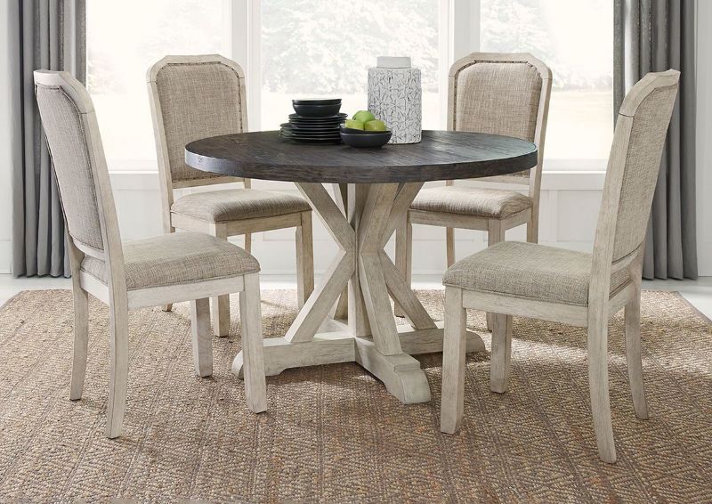 Picture of Willowrun Round Table with 4 Chairs - White/Gray