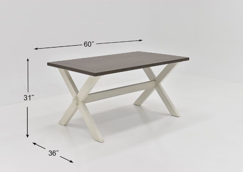 Dimension Details of the Breckenridge Dining Table  in White by Standard Furniture | Home Furniture Plus Bedding