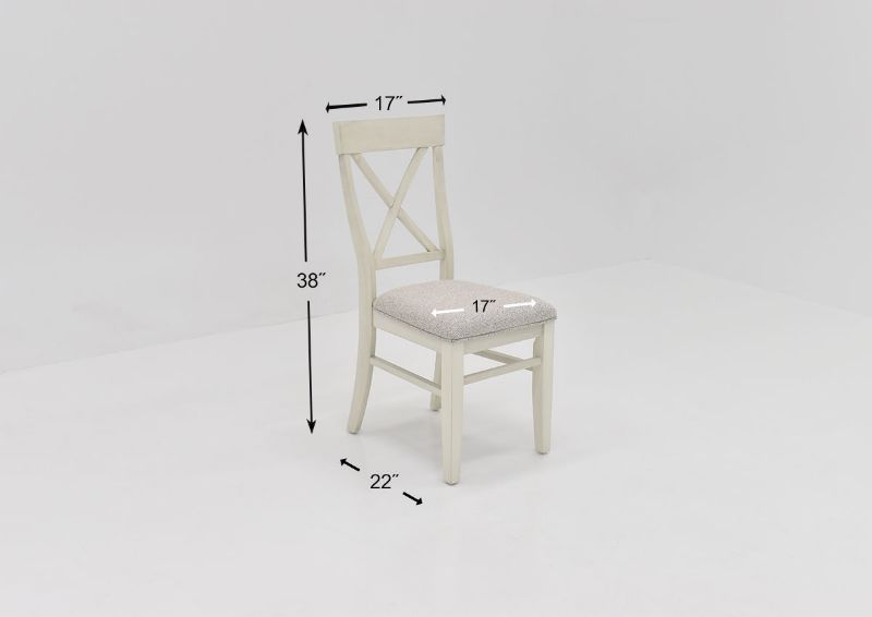 Dimension Details of the Breckenridge Dining Chair  in White by Standard Furniture | Home Furniture Plus Bedding
