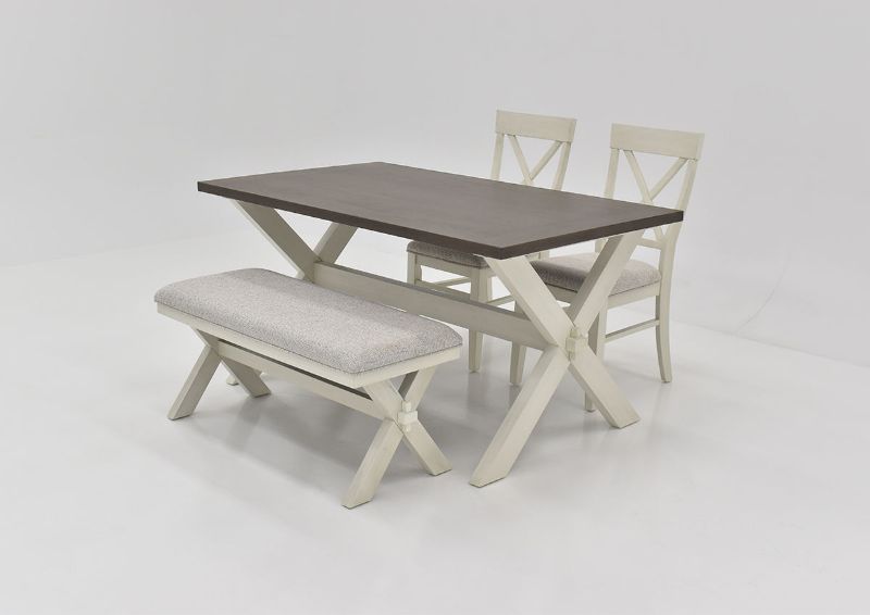 Angled View of the Breckenridge Dining Table Set  in White by Standard Furniture | Home Furniture Plus Bedding