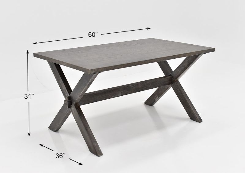 Dimension Details of the Breckenridge Dining Table  with Bench in Gray by Standard Furniture | Home Furniture Plus Bedding