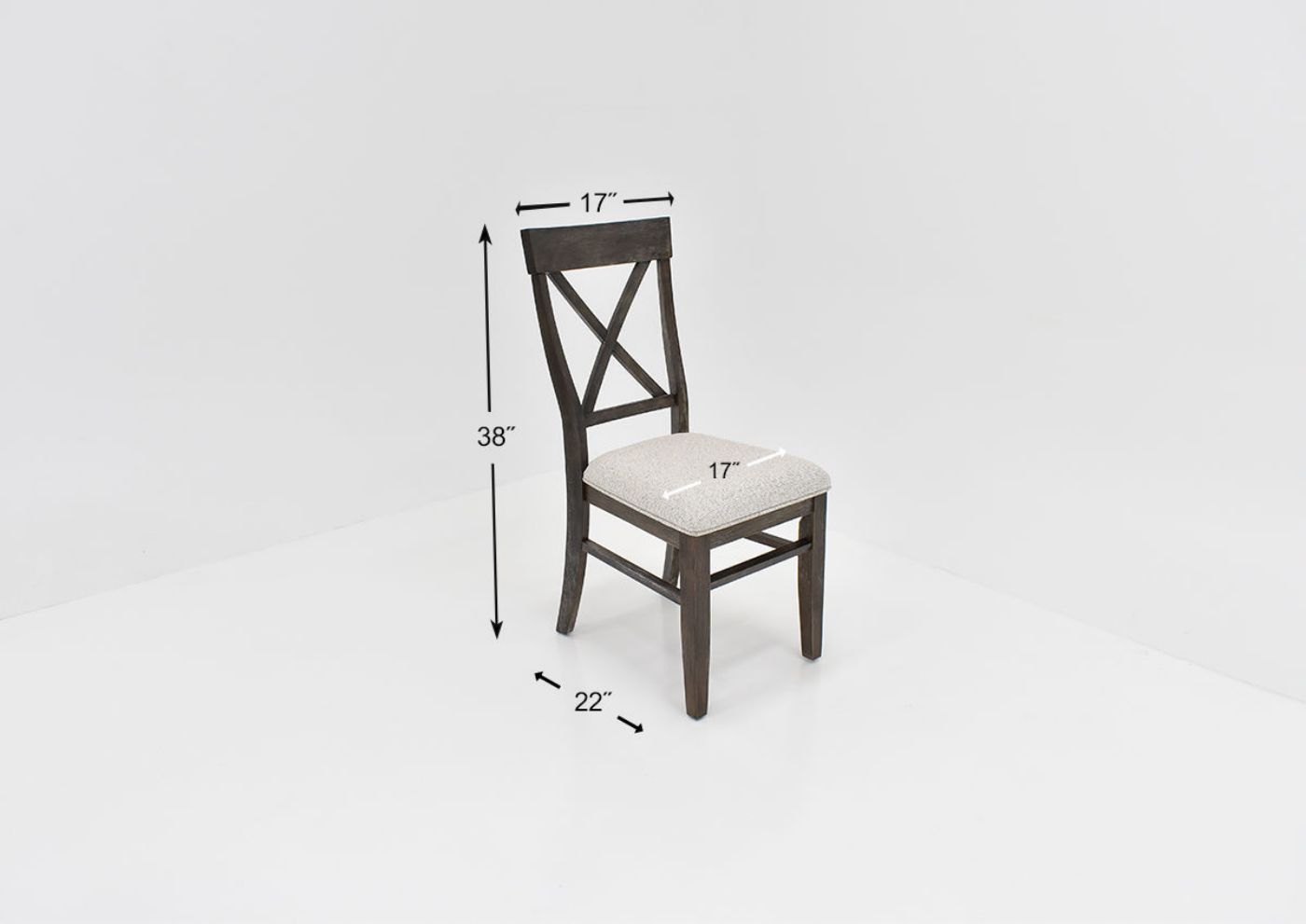 Dimension Details of the Breckenridge Dining Chair  in Gray by Standard Furniture | Home Furniture Plus Bedding