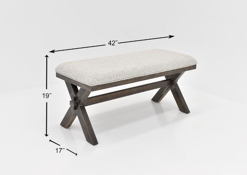 Dimension Details of the Breckenridge Dining Bench in Gray by Standard Furniture | Home Furniture Plus Bedding