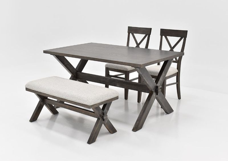 Angled View of the Breckenridge Dining Table Set  in Gray by Standard Furniture | Home Furniture Plus Bedding