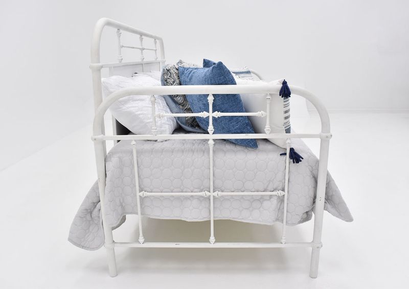 Side View of the Vintage Metal Daybed in White by Liberty Furniture | Home Furniture Plus Bedding