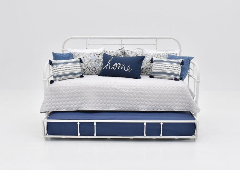 Front Facing View of the Vintage Metal Daybed with Trundle in White by Liberty Furniture | Home Furniture Plus Bedding