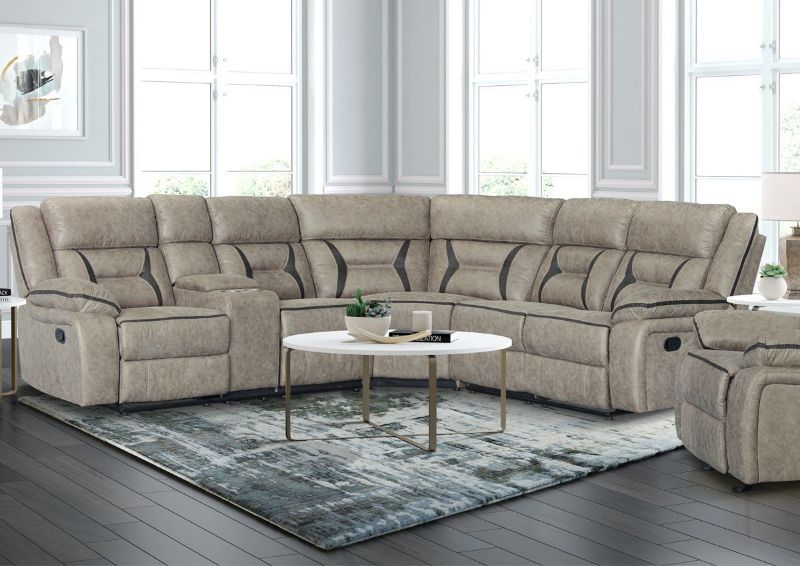 Picture of Acropolis Sectional Sofa - Taupe Brown