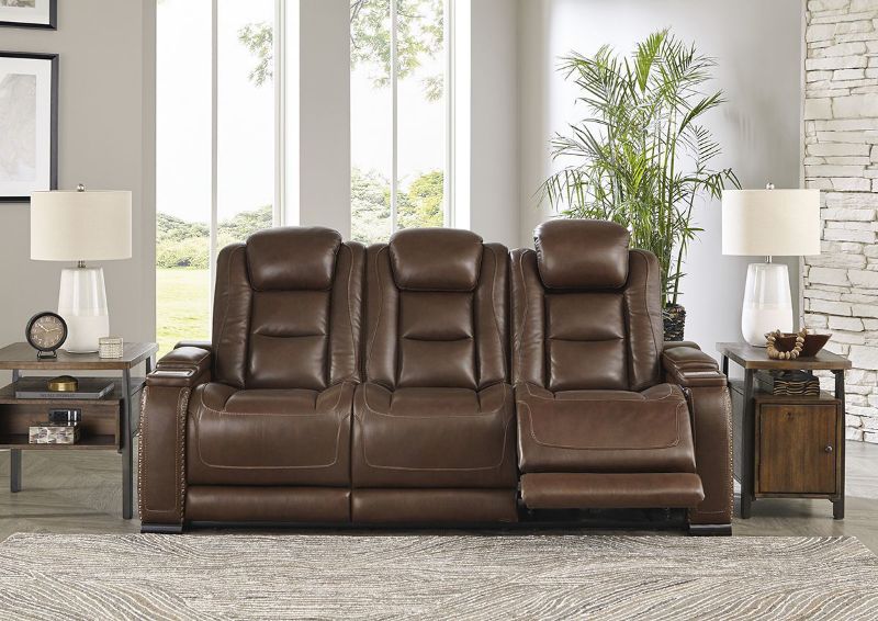 Picture of Man-Den POWER Reclining Sofa - Mahogany Brown