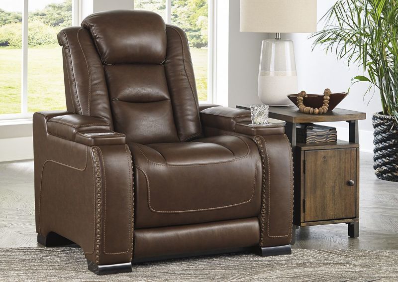 Man-Den Power Recliner in Mahogany Brown by Ashley Furniture | Home Furniture Plus Bedding