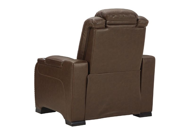 Rear View of the Man-Den Power Recliner in Mahogany Brown by Ashley Furniture | Home Furniture Plus Bedding