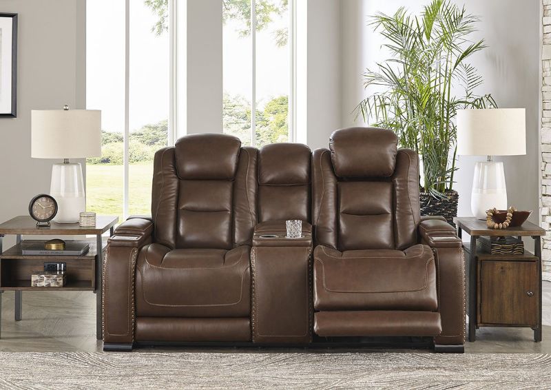 Picture of Man-Den POWER Loveseat - Mahogany Brown