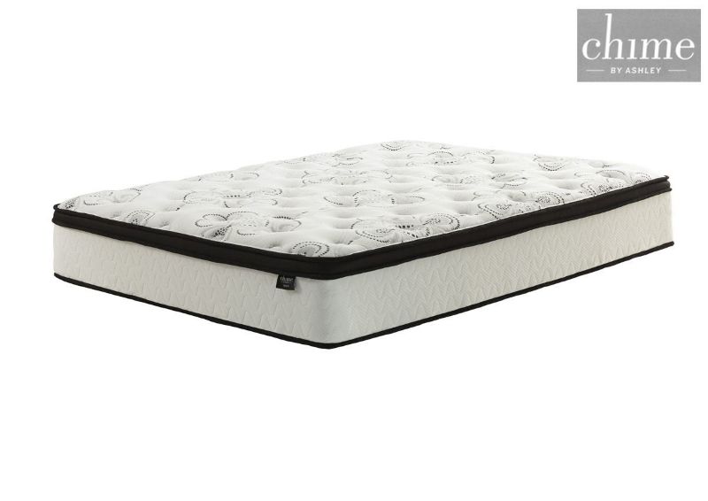 Chime 12 Inch Hybrid Mattress by Ashley Furniture Showing the Angle View | Home Furniture Plus Bedding