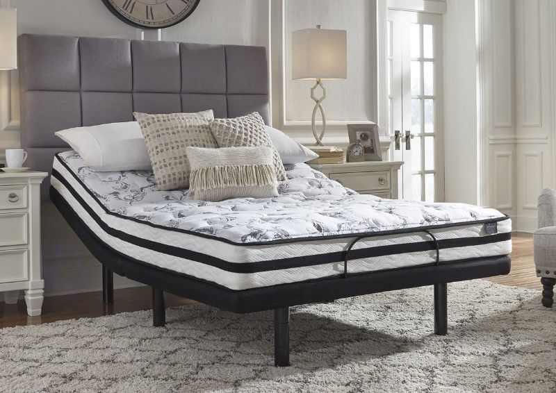 Chime 8 Inch Mattress by Ashley Furniture Showing the Mattress in a Room Setting on an Adjustable Base | Home Furniture Plus Bedding