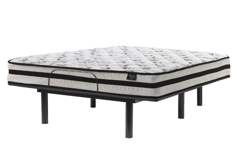 Chime 8 Inch Mattress by Ashley Furniture Showing the Mattress on an Adjustable Base | Home Furniture Plus Bedding