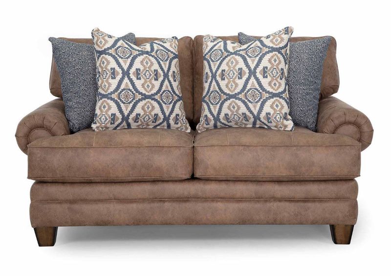 Front Facing View  of the Sicily Loveseat in Brown by Franklin | Home Furniture Plus Bedding