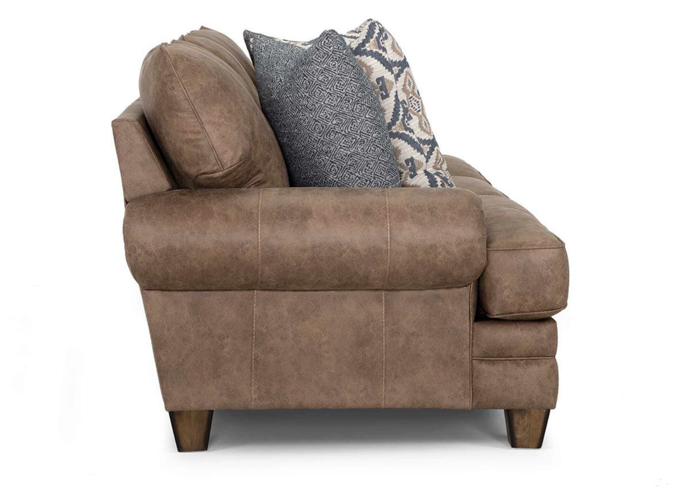 Side View of the Sicily Sofa in Brown by Franklin | Home Furniture Plus Bedding